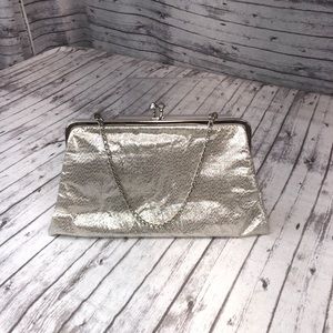 Unmarked Silver Vintage Clutch/Evening Bag